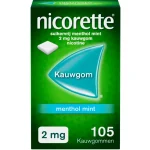 Clearance Nicorette Menthol Mint 2mg Suikervrije Kauwgom