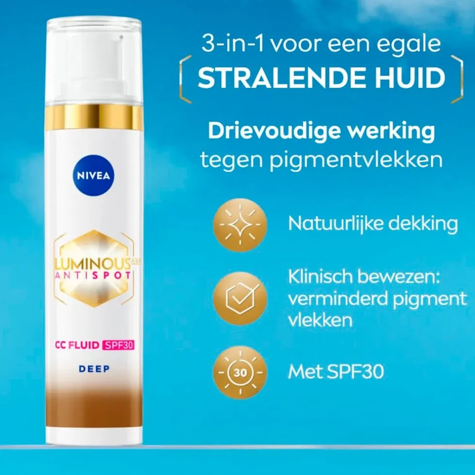 nivea-luminous630-anti-spot-sp-XNgGESUp-1.webp Online Nivea Skincare NIVEA Luminous630 Anti-spot SPF30 03 Dark 3-in-1 CC Crème