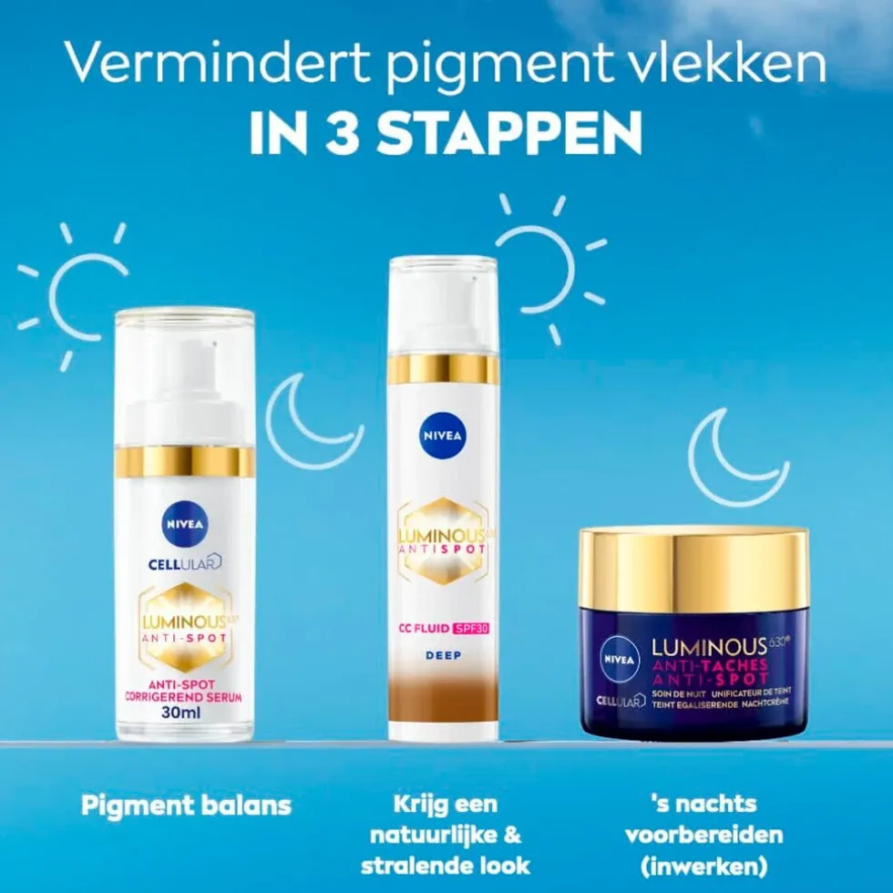 nivea-luminous630-anti-spot-sp-XNgGESUp-5.webp Online Nivea Skincare NIVEA Luminous630 Anti-spot SPF30 03 Dark 3-in-1 CC Crème