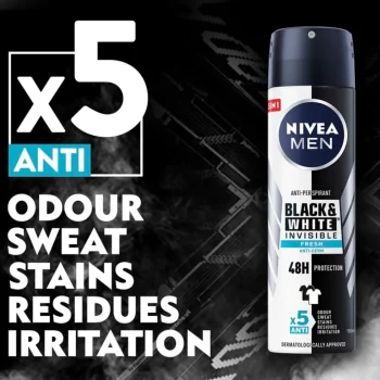 Outlet Nivea Men Black & White Invisible Fresh Antitranspirant Spray