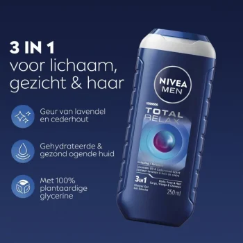 Clearance Nivea Men Total Relax 3-in-1 Showergel