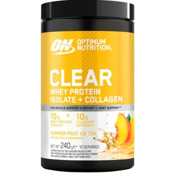 Discount Optimum Nutrition Clear Summer Fruit Ice Tea Whey Protein Isolate + Collagen