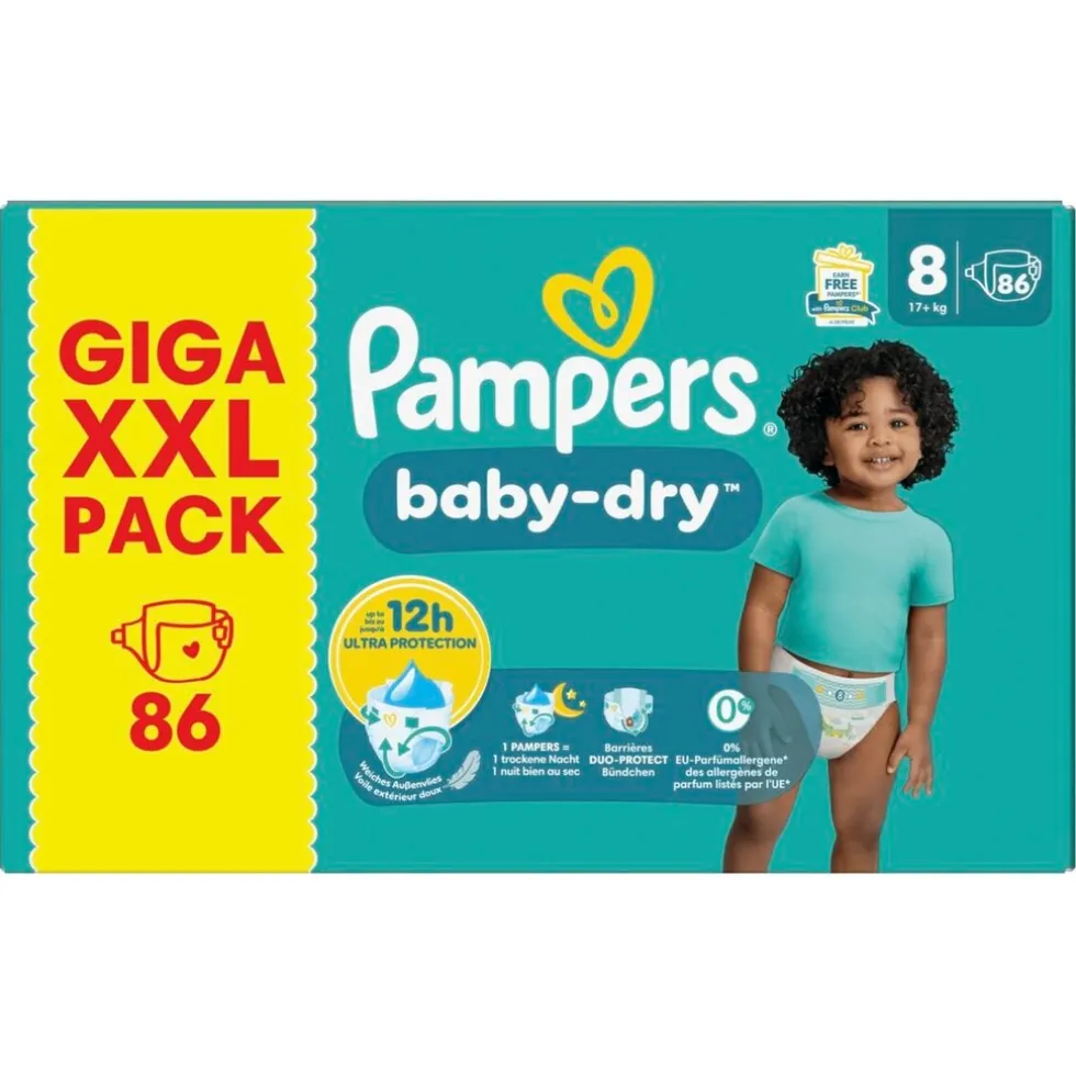Online Pampers Baby-Dry Maat 8 Luiers