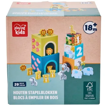 Online Playing Kids Safari Houten Stapelblokken