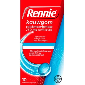 Outlet Rennie Calciumcarbonaat 750mg Suikervrije Kauwgom
