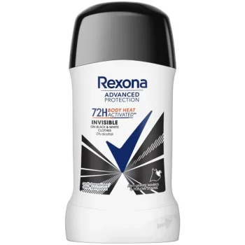 Clearance Rexona Advanced Protection 72H Inivisible On Black & White Anti-transpirant Stick