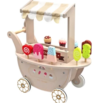 Best RIJOKA Houten Ijscokar Inclusief 9 Houten Ijsjes