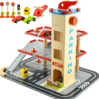 Clearance Rijoka Houten Parkeergarage Parking Met Lift Inclusief Accessoires