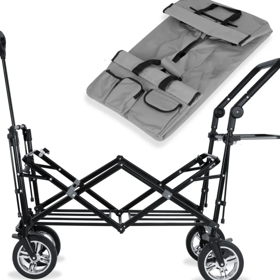 rijoka-luxe-opvouwbare-bolderk-tiYtwgDn-2.webp Online Rijoka Luxe Opvouwbare Bolderkar Bolderwagen Met Dakje Draagtas Harde Bodem