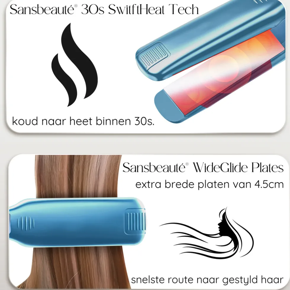 sansbeaut-professionele-stijl-MMWnlfSa-3.webp New Sansbeauté Professionele Stijltang - Hair Straightener - Stijltangen - 80℃ T/m 230℃