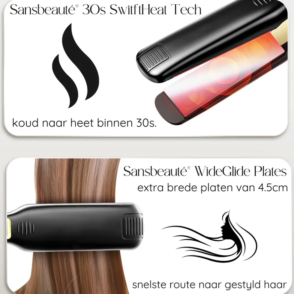 sansbeaut-professionele-stijl-mOplOkdP-2.webp Sale Sansbeauté Professionele Stijltang - Hair Straightener - Stijltangen - 80℃ T/m 230℃