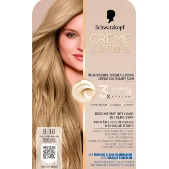 Sale Schwarzkopf Creme Supreme 9-16 Cool Licht Asblond Verzorgende Crèmekleuring