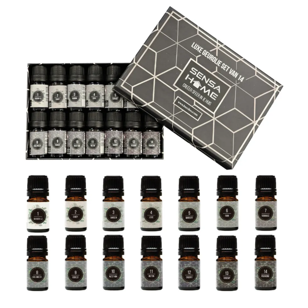 sensahome-geurolin-set-14-prem-lXZyQCHN-0.webp Clearance SensaHome Geuroliën Set 14 Premium Geuren Voor Luchtbevochtiger Aromadiffuser Oliebrander