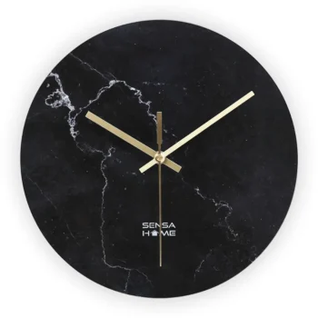 Sale SensaHome Glazen Wandklok 30cm Minimalistische Marmeren Design Met Stille Uurwerk