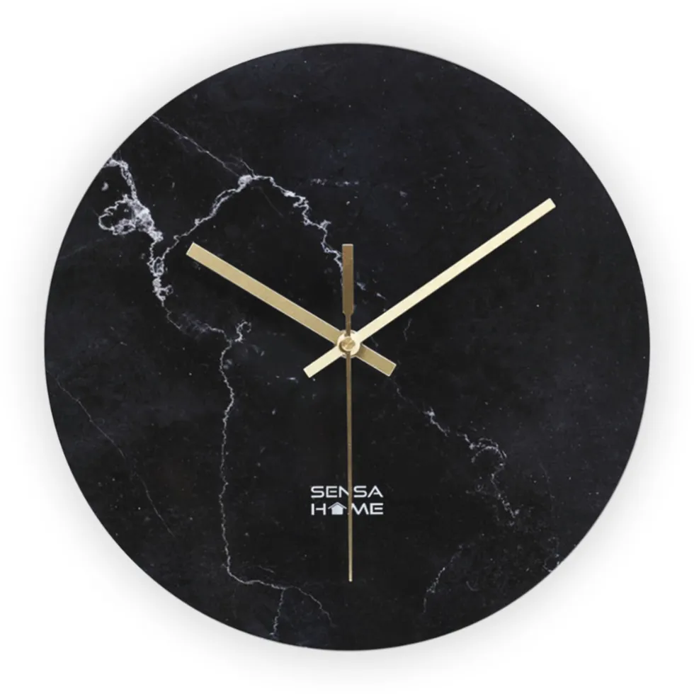 sensahome-glazen-wandklok-30cm-qajXRjTe-0.webp Sale SensaHome Glazen Wandklok 30cm Minimalistische Marmeren Design Met Stille Uurwerk