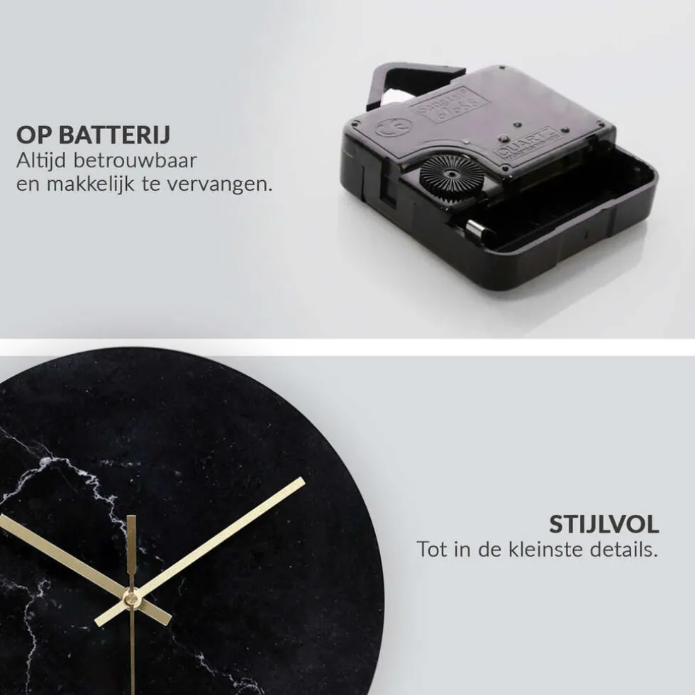 sensahome-glazen-wandklok-30cm-qajXRjTe-3.webp Sale SensaHome Glazen Wandklok 30cm Minimalistische Marmeren Design Met Stille Uurwerk