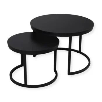 Best SensaHome Salontafel Set Antieke Ronde Houten Tafelset