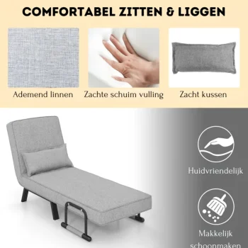 Sale Trendmix 4-in-1 Uitklapbare Slaapstoel Slaapbank Met 6 Standen Verstelbare Rugleuning