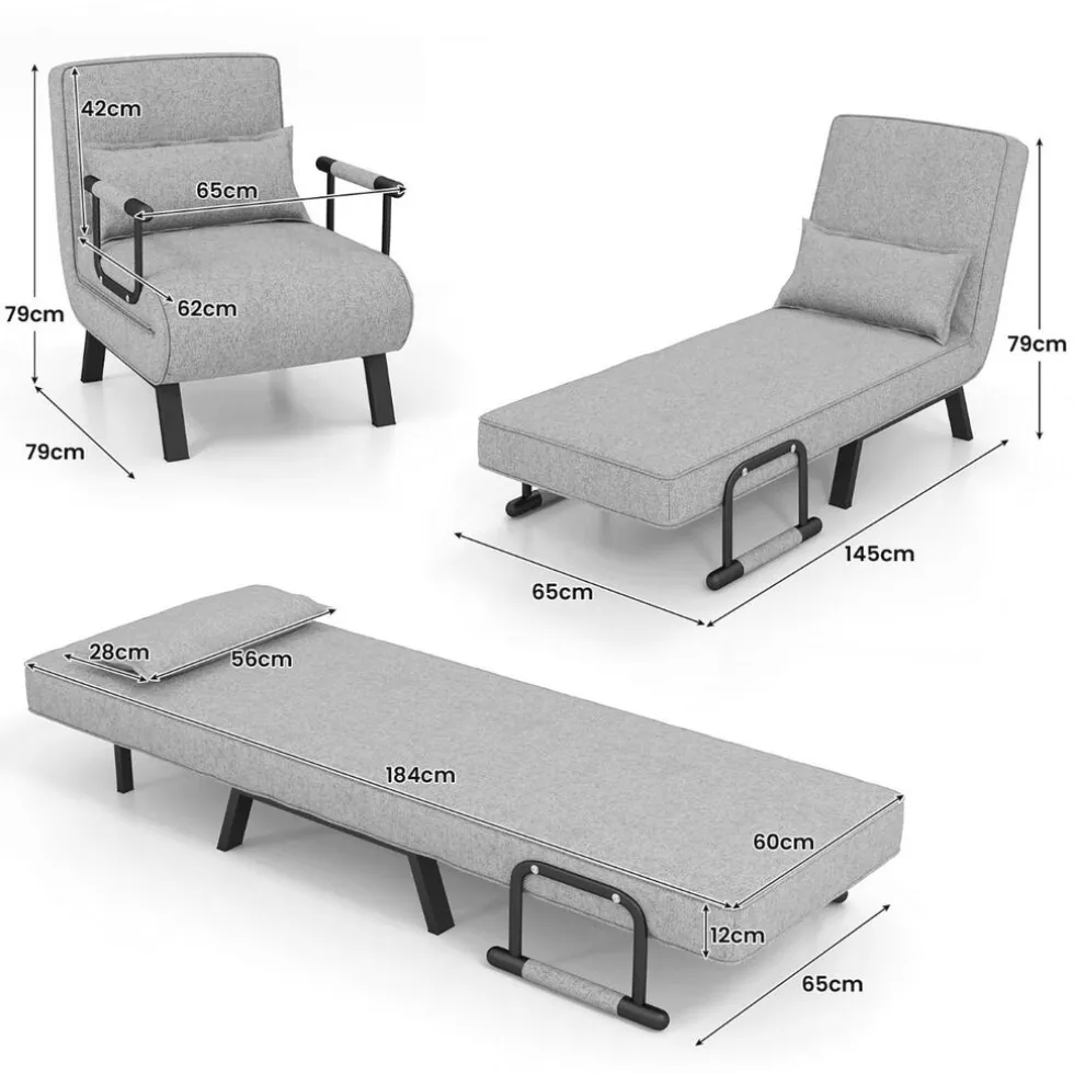 trendmix-4-in-1-uitklapbare-sl-Lmtqwxwj-4.webp Sale Trendmix 4-in-1 Uitklapbare Slaapstoel Slaapbank Met 6 Standen Verstelbare Rugleuning