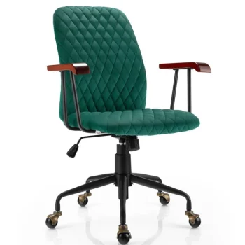 Fashion Trendmix Fluwelen Vintage Bureaustoel Met Kantelbare Rugleuning