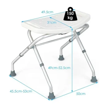 Hot Trendmix Lichtgewicht Opklapbare Douchekruk Verstelbaar In 3 Hoogtes Met Handgrepen