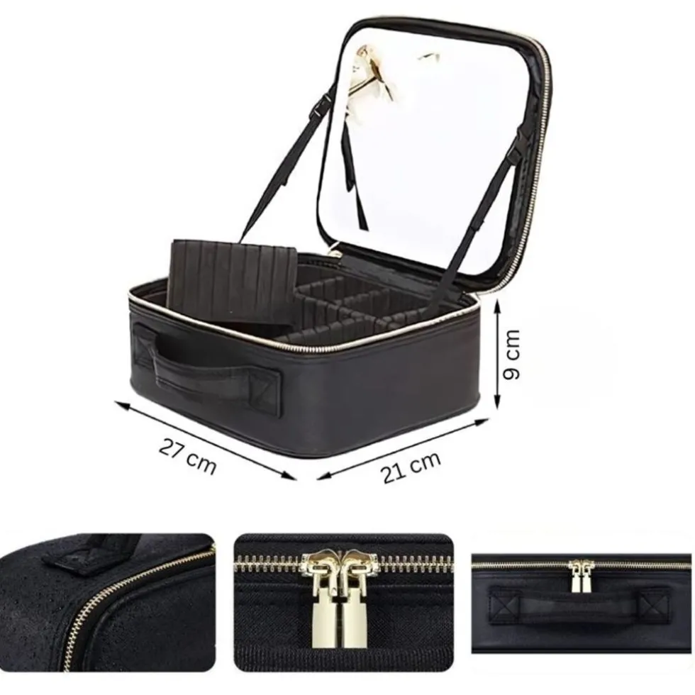 uniq-make-up-reistas-met-led-l-dkiAfMGL-2.webp Fashion UNIQ Make-up Reistas Met LED-lampje - Toilettas / Cosmetische Tas Voor Al Je Make-up - Zwart