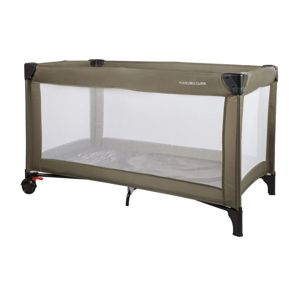 x-adventure-campingbedje-reis-eZDDmXlI-3.webp Clearance X Adventure Campingbedje / Reisbed Twist Groen Inclusief Transporttas